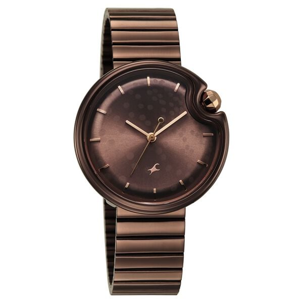 Fastrack Groove Analog with Brown Dial Brown Metal Strap Watch for Girls - image number 1