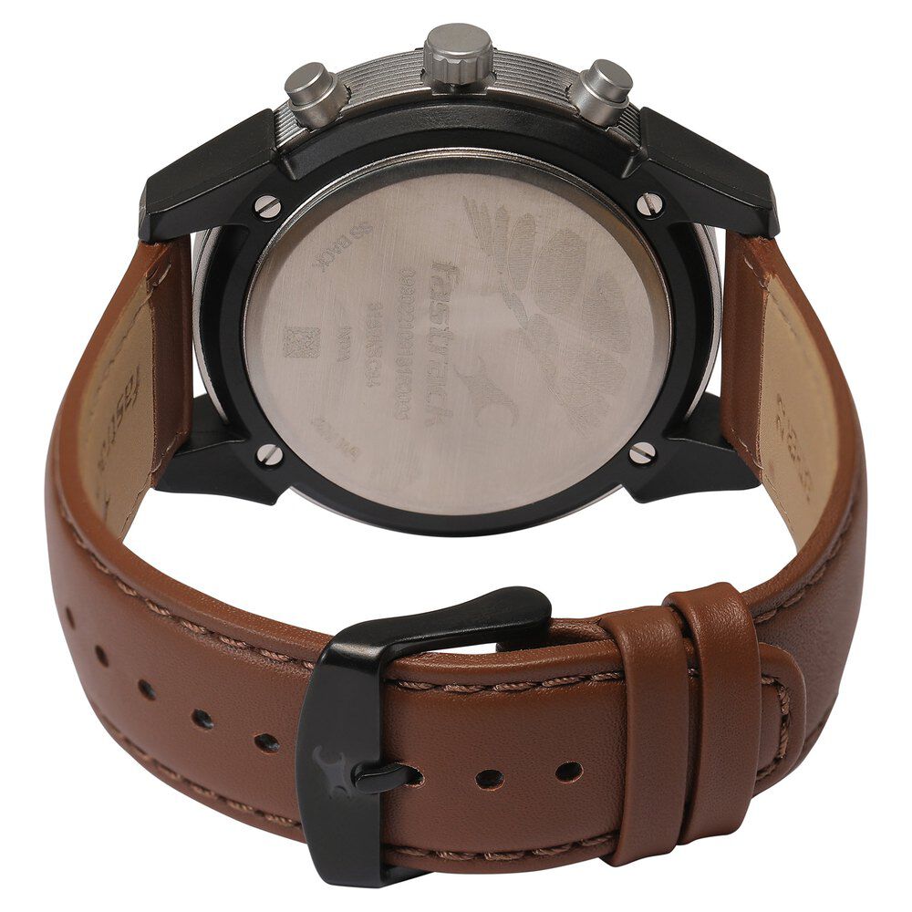 Buy Online Fastrack Quartz Analog White Dial Leather Strap Watch for Guys nn3182kl48 Fastrack