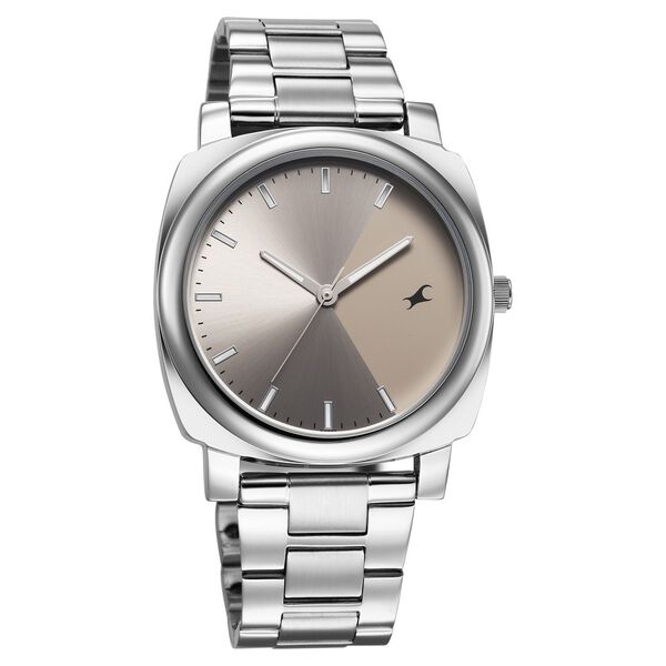 Fastrack Stunners X Quartz Analog Grey Dial Stainless Steel Strap Watch For Guys - image number 1