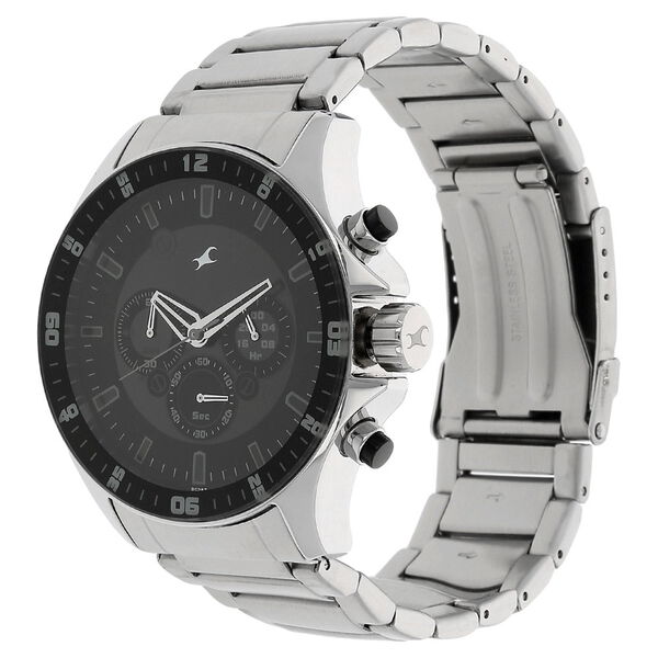 Fastrack Big Time Quartz Chronograph Black Dial Stainless Steel Strap Watch for Guys - image number 1