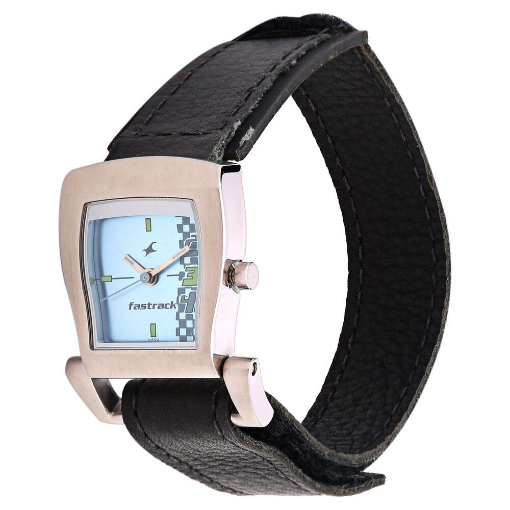 Fastrack Quartz Analog Blue Dial Leather Strap Watch for Girls