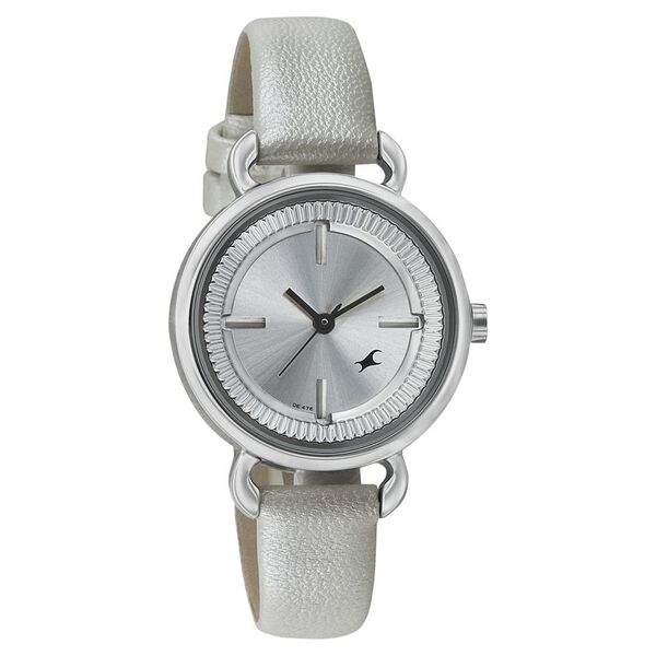 Fastrack Quartz Analog Silver Dial Leather Strap Watch for Girls - image number 0