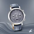 Fastrack Tick Tock Quartz Multifunction Blue Dial Leather Strap Watch for Guys - image number 0