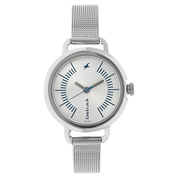 Fastrack Quartz Analog Silver Dial Metal Strap Watch for Girls - image number 0