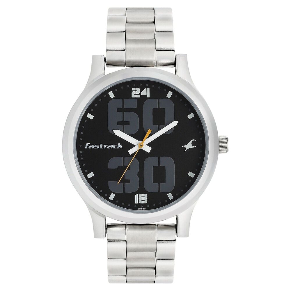 Fastrack Bold Quartz Analog Black Dial Stainless Steel Strap Watch