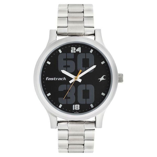 Fastrack Bold Quartz Analog Black Dial Stainless Steel Strap Watch for Guys - image number 0