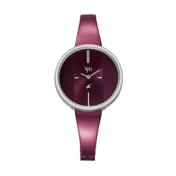 Fastrack Vyb Siren Quartz Analog Maroon Dial Metal Strap Watch for Girls - image number 0