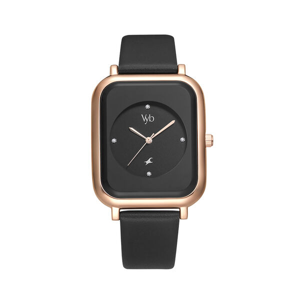 Fastrack Vyb Muse Quartz Analog Black Dial Leather Strap Watch for Girls - image number 0