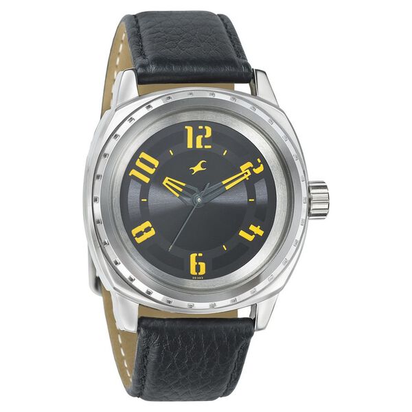 Fastrack Quartz Analog Black Dial Leather Strap Watch for Guys - image number 0