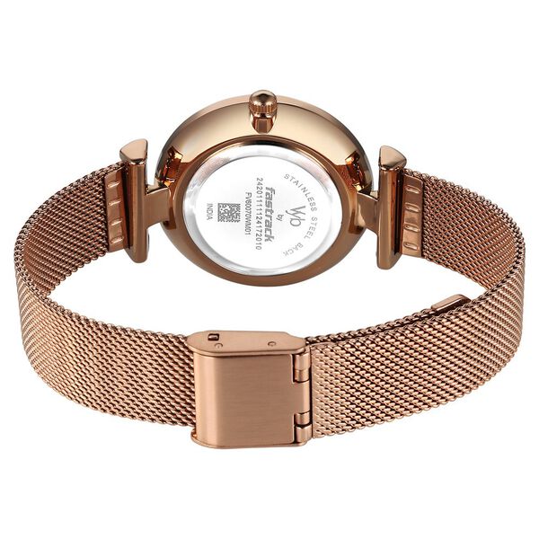 Vyb Aura By Fastrack Quartz Analog Two Toned Dial Metal Strap Watch For Girls - image number 5