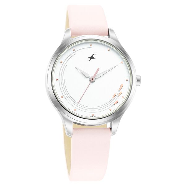 Fastrack Stunners Quartz Analog White Dial Leather Strap Watch for Girls - image number 1