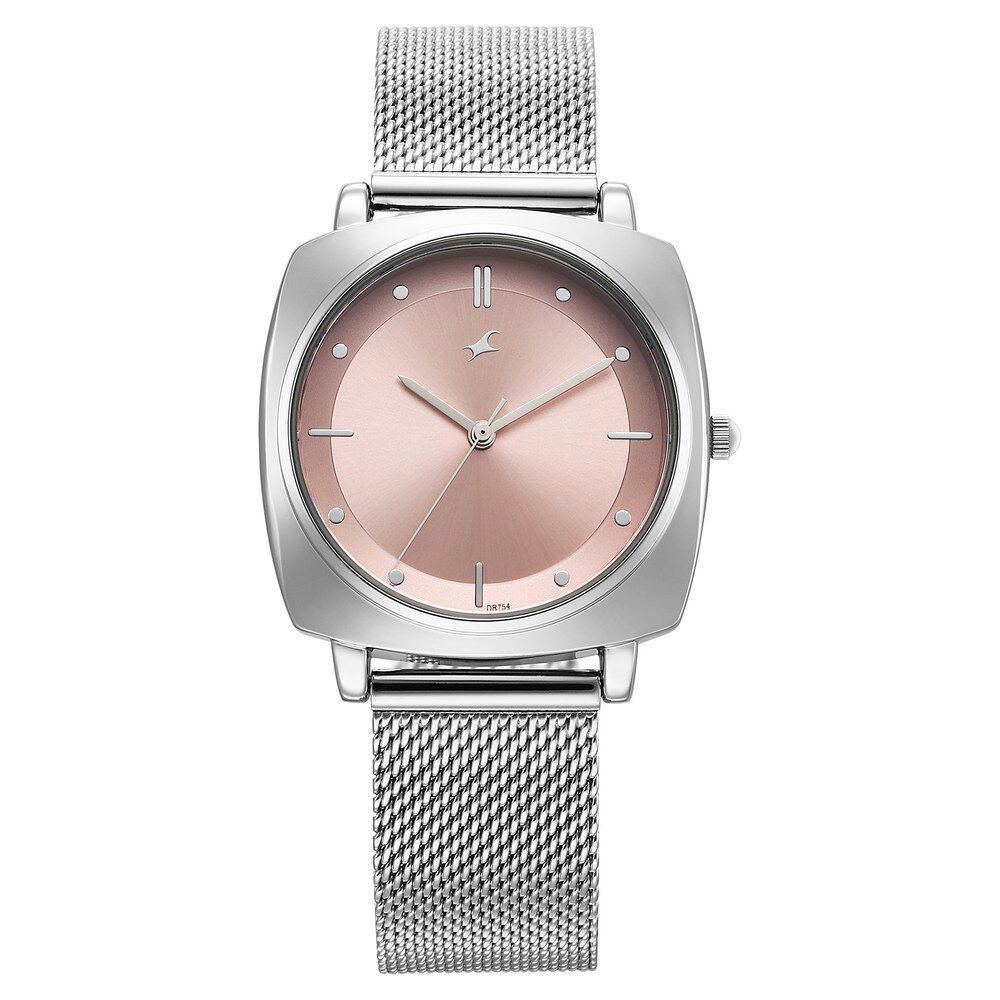 メル41904 Buy Online Fastrack Stunners X Quartz Analog Pink Dial Stainless