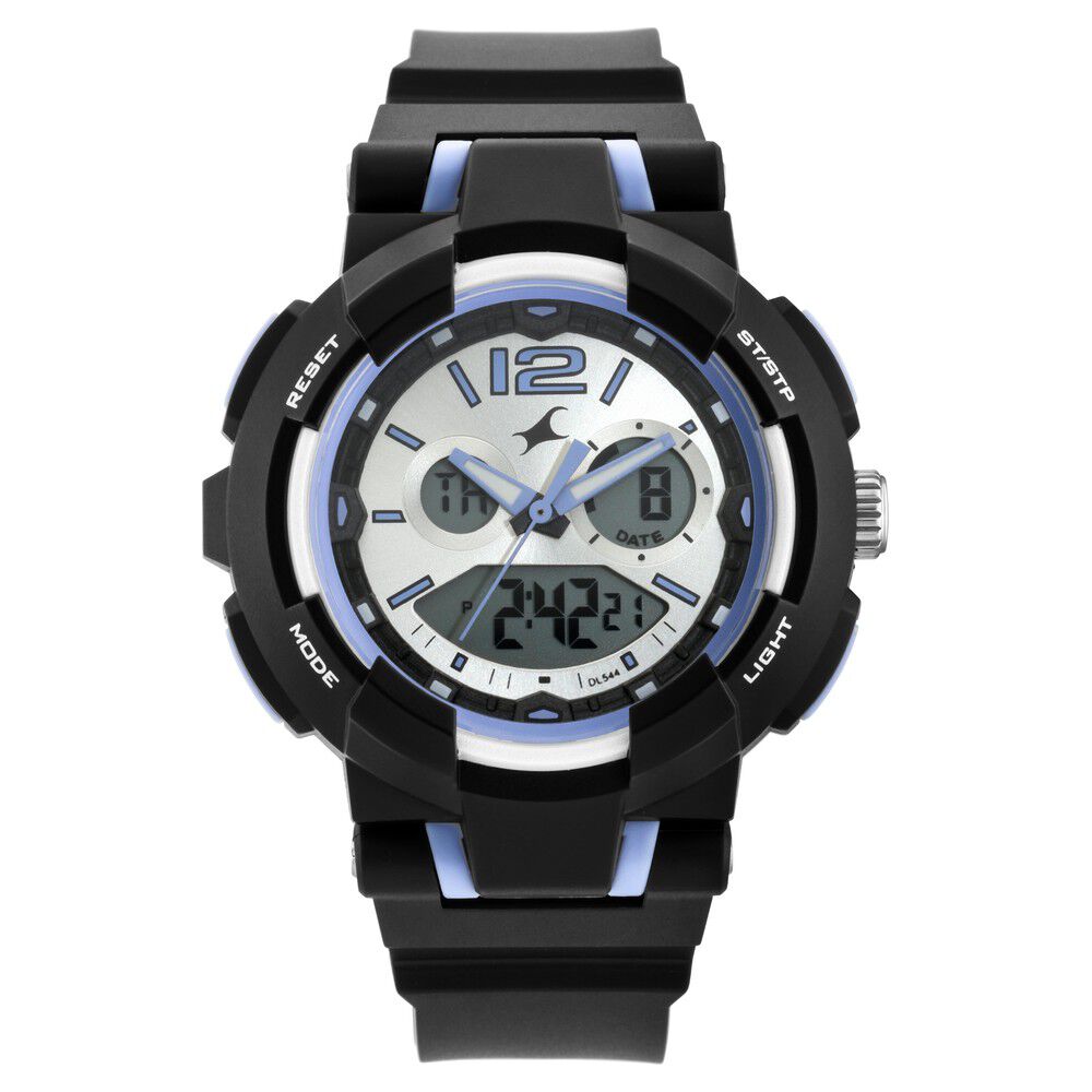 Buy Online Fastrack Street Line Quartz Analog Digital Silver Dial PU Strap Watch for Girls 68016pp01 p Fastrack