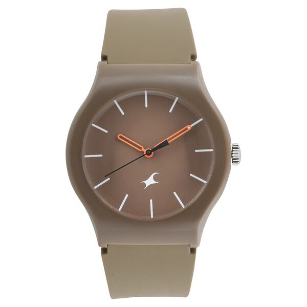 Fastrack Quartz Analog Brown Dial Silicone Strap Watch for Unisex - image number 0