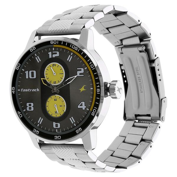 Fastrack Motorheads Quartz Multifunction Grey Dial Stainless Steel Strap Watch for Guys - image number 1