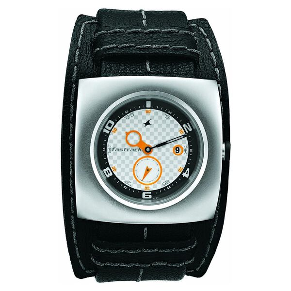 Fastrack Quartz Analog White Dial Leather Strap Watch for Guys - image number 0