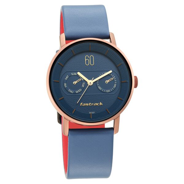 Fastrack Blue Dial Leather Strap Watch for Girls - image number 1