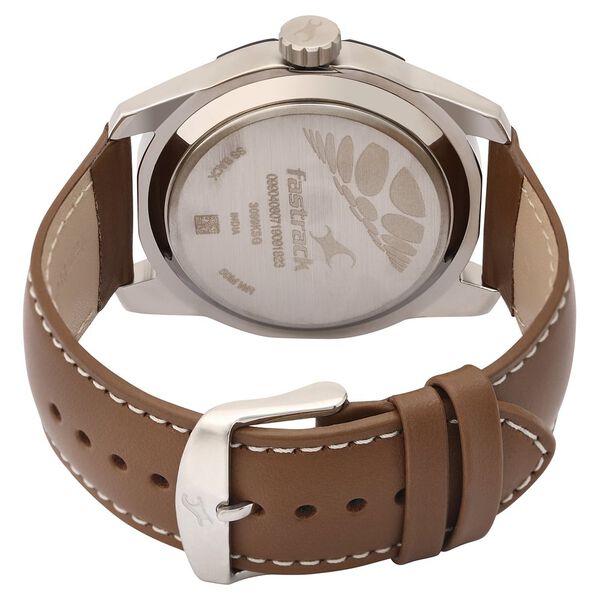 Fastrack Quartz Analog Silver Dial Leather Strap Watch for Guys - image number 4
