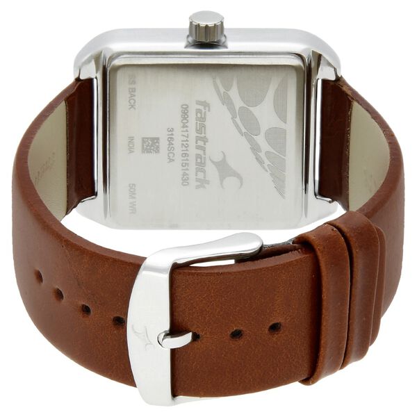 Fastrack Bare Basics Quartz Analog Blue Dial Leather Strap Watch for Guys - image number 3