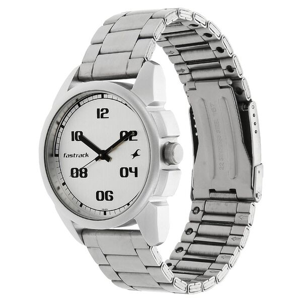 Fastrack Quartz Analog Silver Dial Stainless Steel Strap Watch for Guys - image number 1