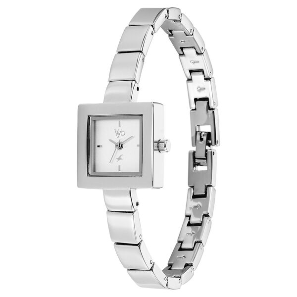Vyb Successor By Fastrack Quartz Analog White Dial Metal Strap Watch For Girls - image number 3