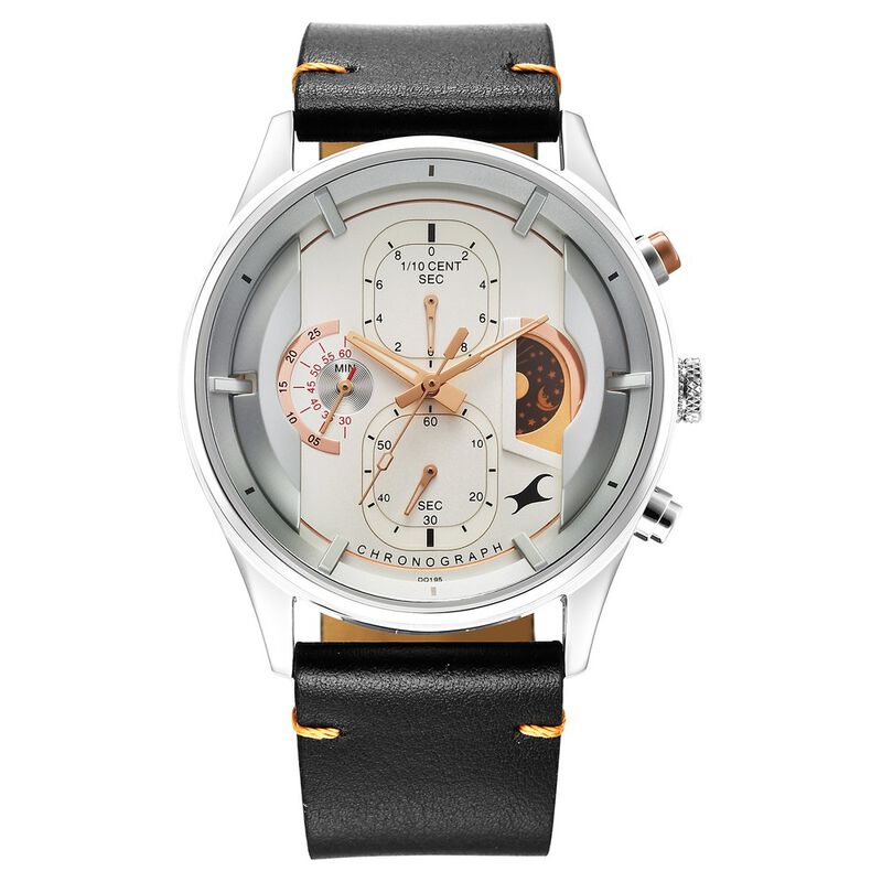Buy Online Fastrack Opulence Sun Moon Chronograph Silver Dial
