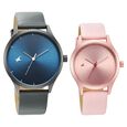 Fastrack Mixmatched Couple Watches with Blue and Pink Dial - image number 0
