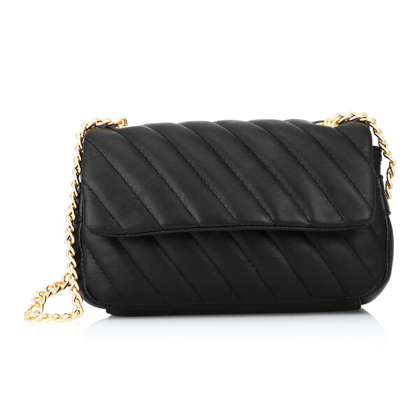 Fastrack Quilted Chain-Sling Bag in Black - image number 1