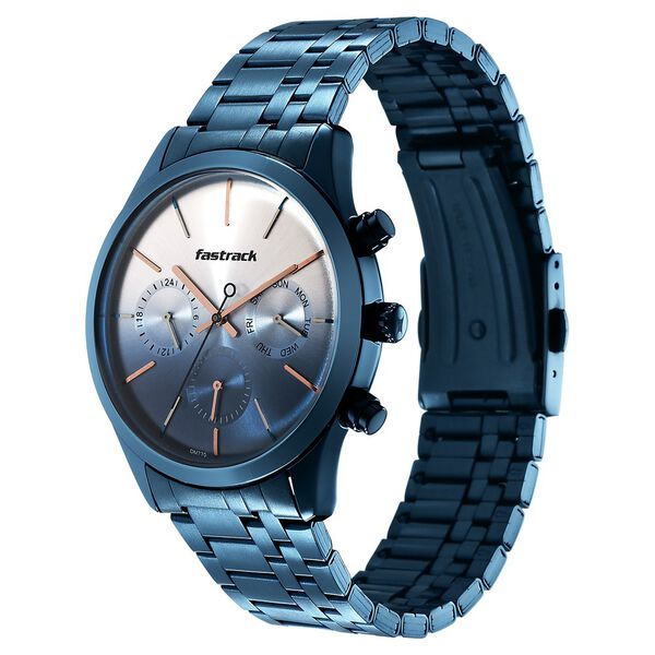 Fastrack Opulence Quartz Multifunction Multicoloured Dial Stainless Steel Strap Watch for Guys - image number 3