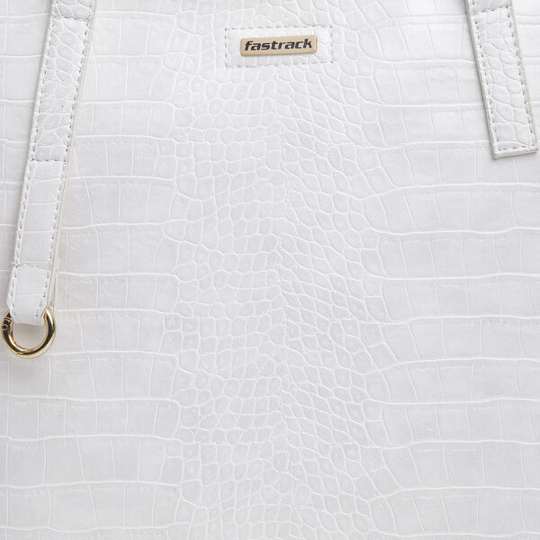 Fastrack Chic Textured Tote Bag for Women | Stylish Bag for Ladies, Women, Girls | Casual Spacious Tote Bag Made of High-Quality Faux Leather (Pumice) - image number 8