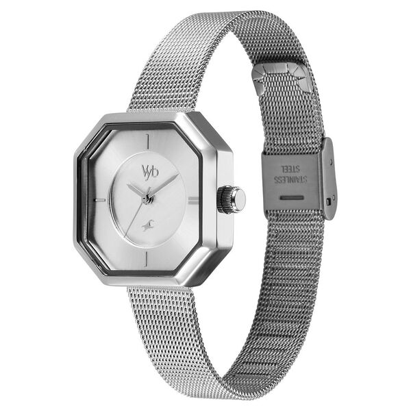 Fastrack Vyb Prodigy Quartz Analog Silver Dial Stainless Steel Strap Watch for Girls - image number 3