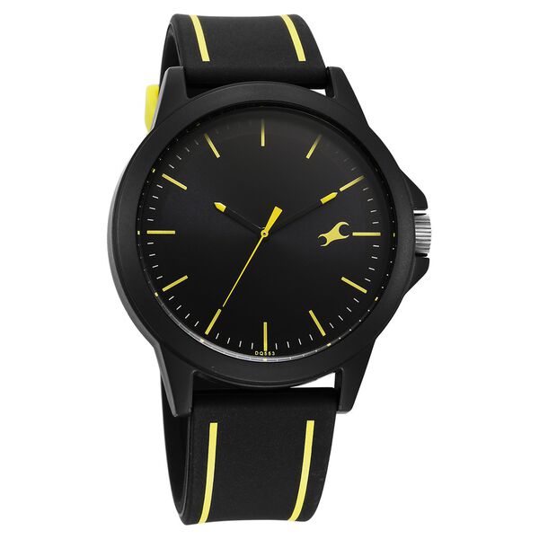 Fastrack Tees Urbanique Quartz Analog Black Dial Silicon Strap Watch For Guys - image number 1