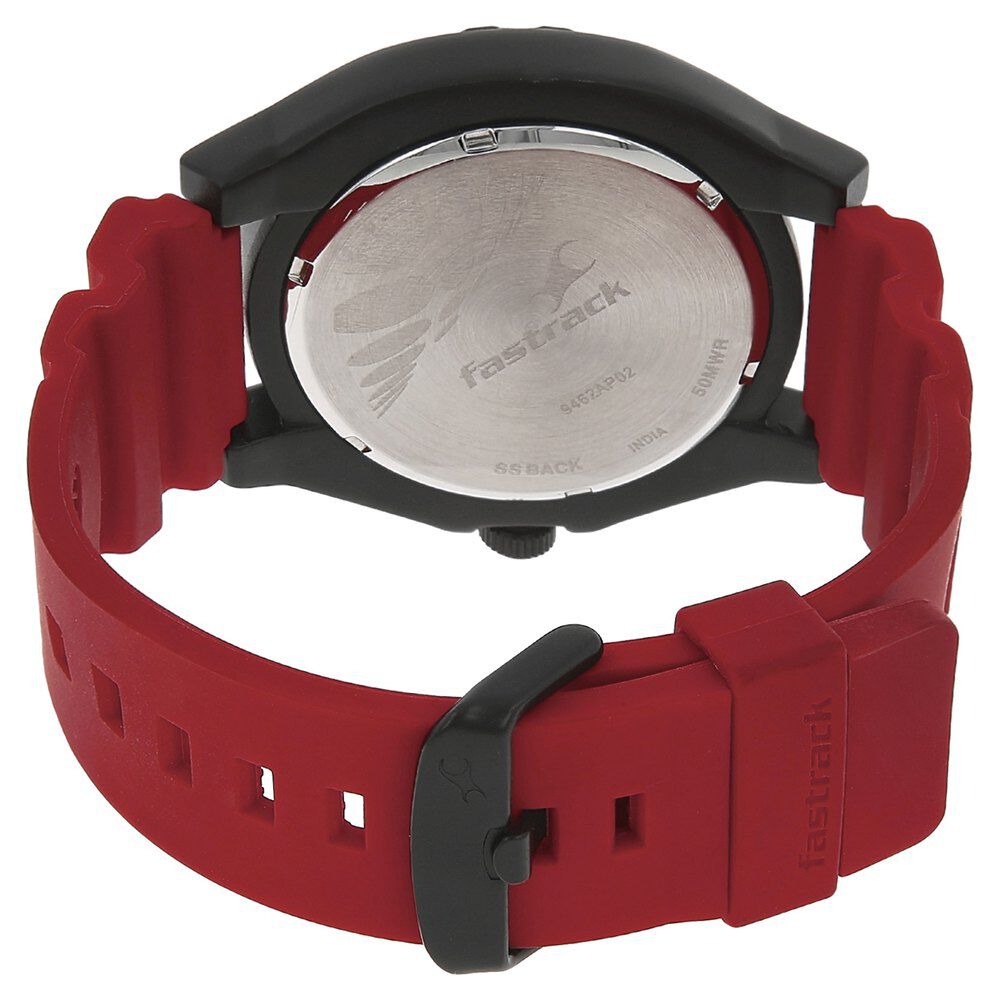 Fastrack Quartz Analog White Dial Plastic Strap Watch for Guys