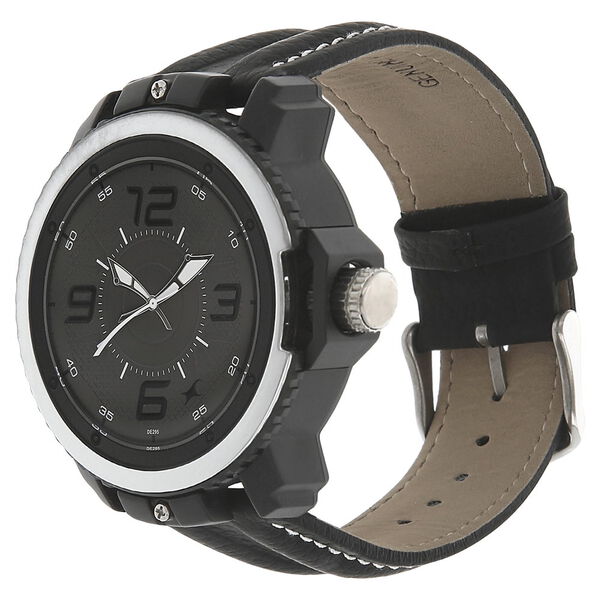 Fastrack Quartz Analog Grey Dial Leather Strap Watch for Guys - image number 1