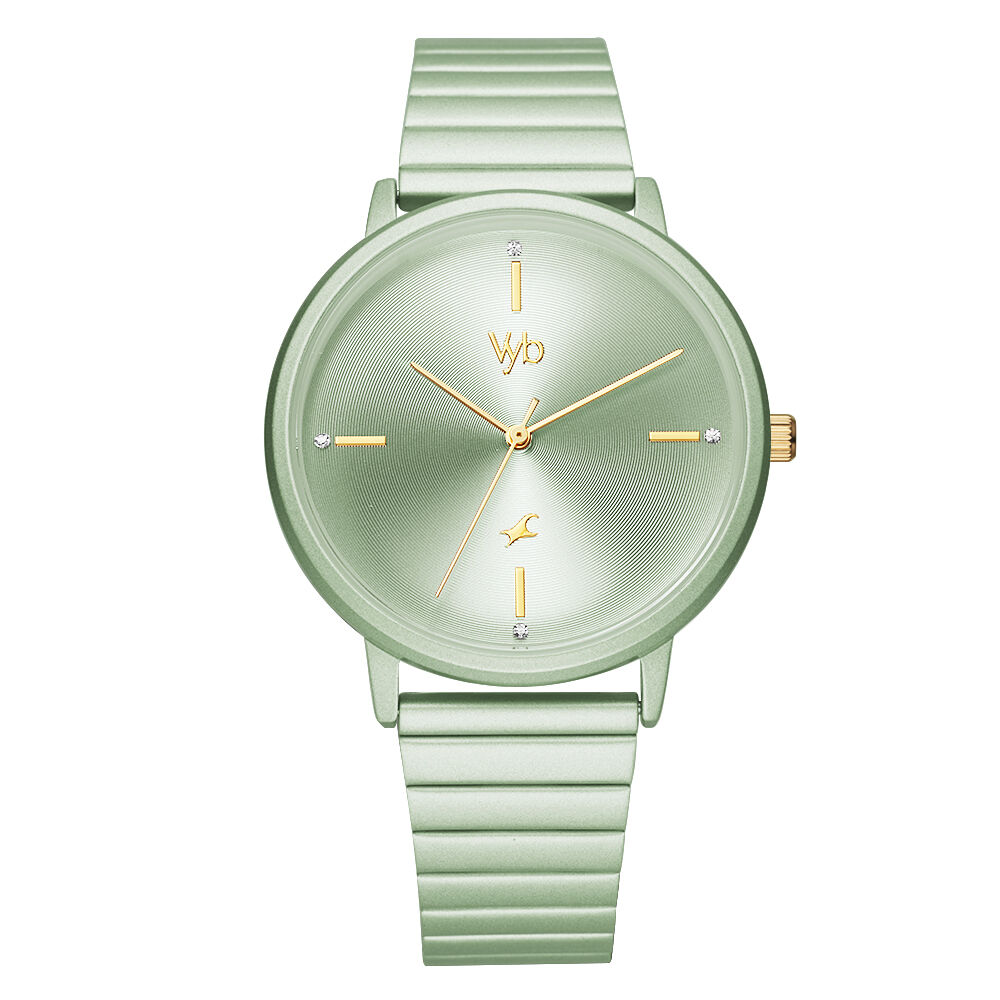 Fastrack Vyb Bliss Quartz Analog Green Dial Stainless Steel Strap