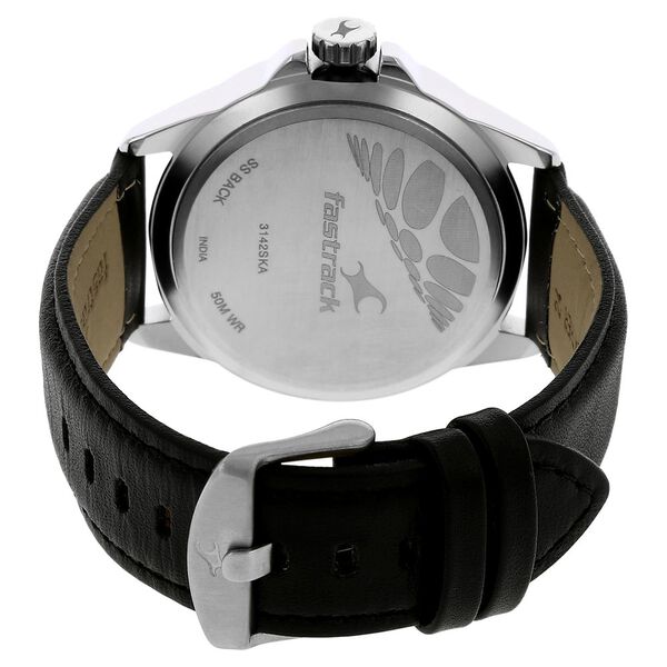Fastrack Quartz Analog Black Dial Leather Strap Watch for Guys - image number 3