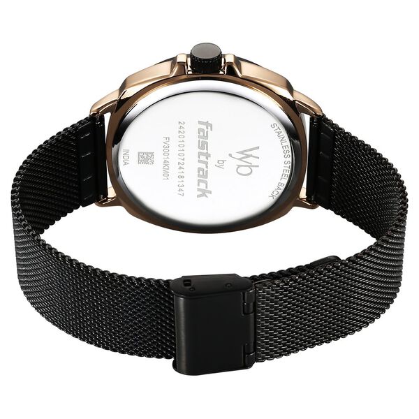 Fastrack Vyb Pioneer Quartz Analog Black Dial Black Metal Strap Watch For Guys - image number 5