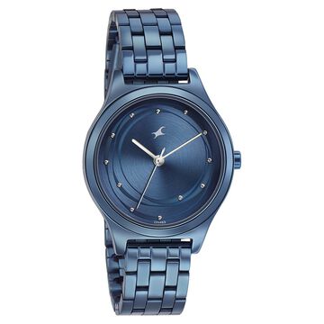 Fastrack Style Up Blue Dial Stainless Steel Strap Watch for Girls