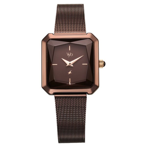 Fastrack Vyb Flare Quartz Analog Brown Dial Stainless Steel Strap Watch for Girls - image number 1