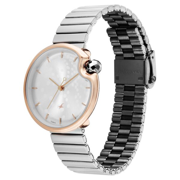 Fastrack Groove Analog with Silver Dial Silver Metal Strap Watch for Girls - image number 4