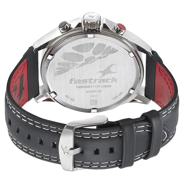 Fastrack Hitlist Quartz Chronograph White Dial Leather Strap Watch for Guys - image number 4