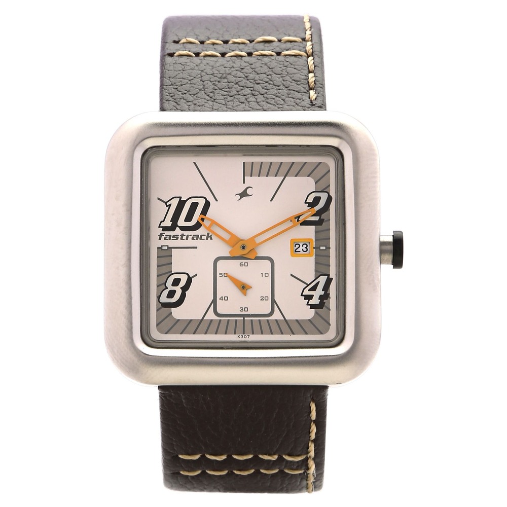 Buy Online Fastrack Quartz Analog White Dial Leather Strap Watch for ...