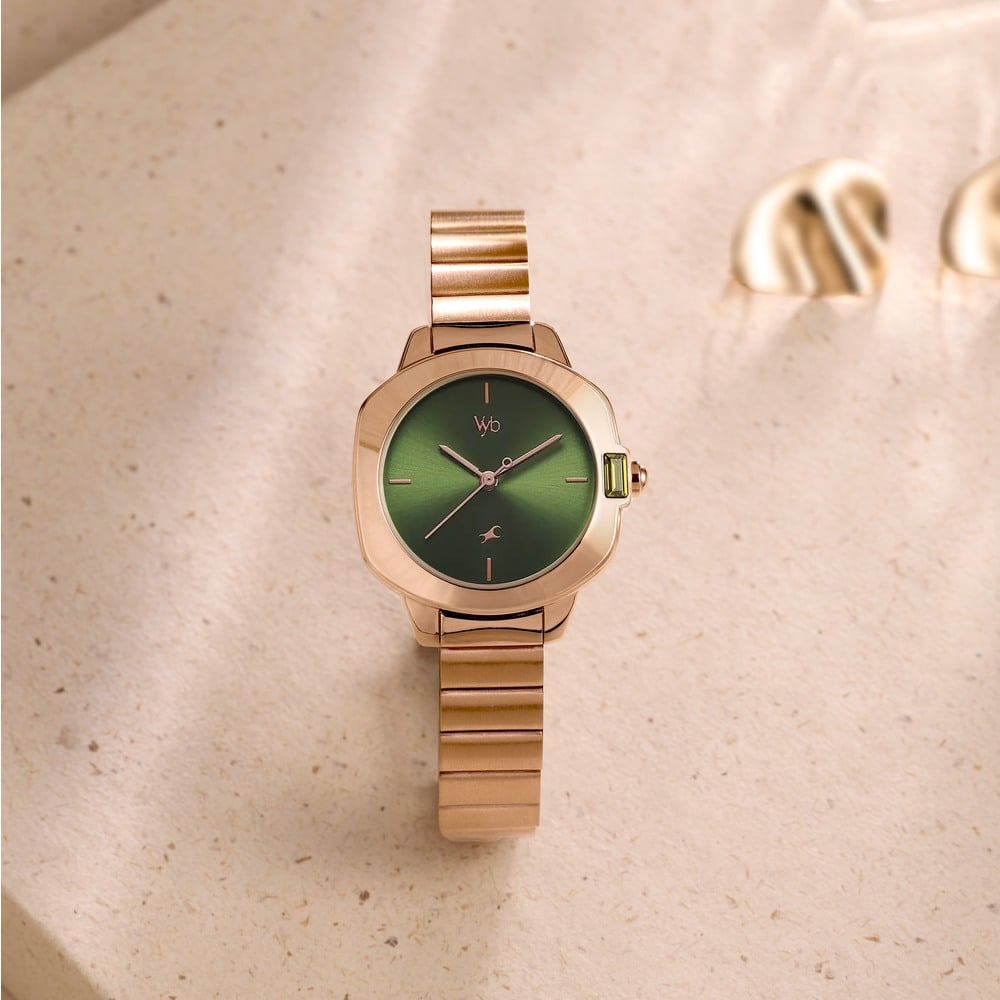 Buy Online Fastrack Vyb Seeker Quartz Analog Green Dial Metal
