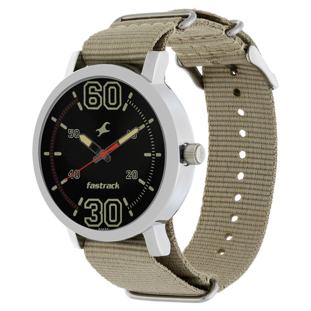 Buy Online Fastrack Fundamentals Quartz Analog Black Dial Plastic Strap ...