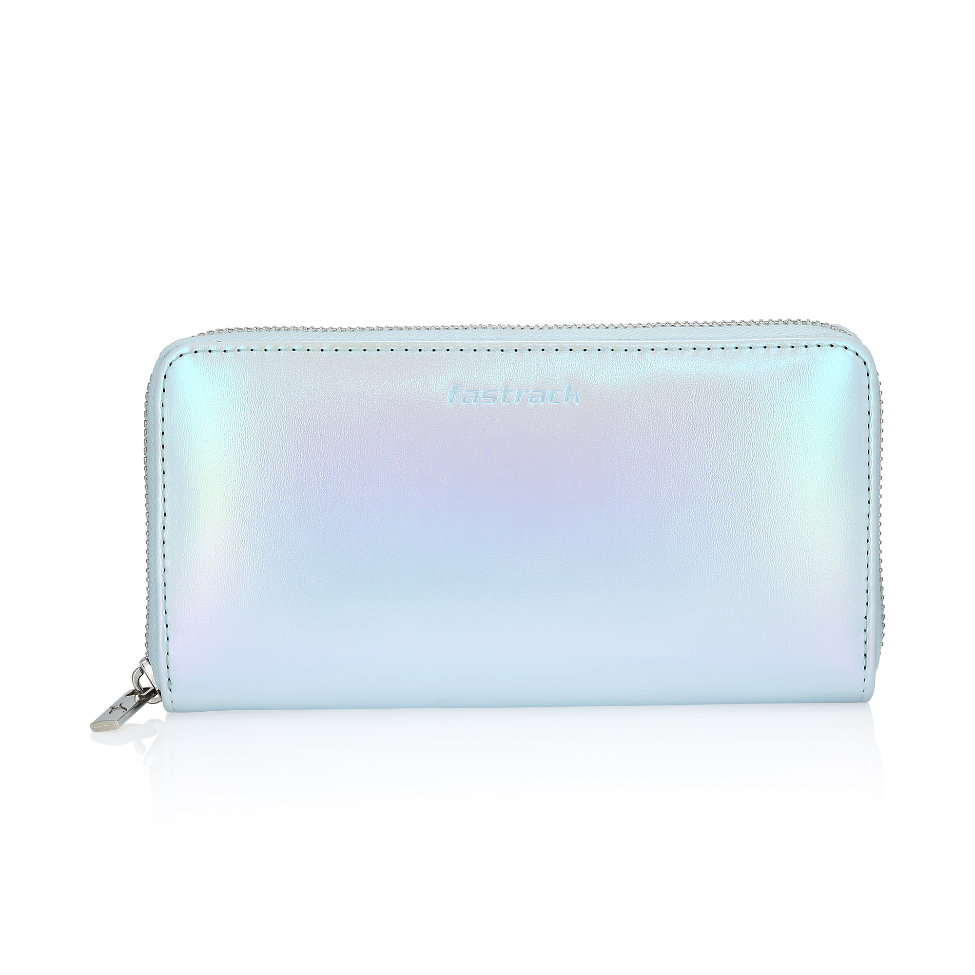 Buy Online Fastrack Silver Zip-Around Wallet