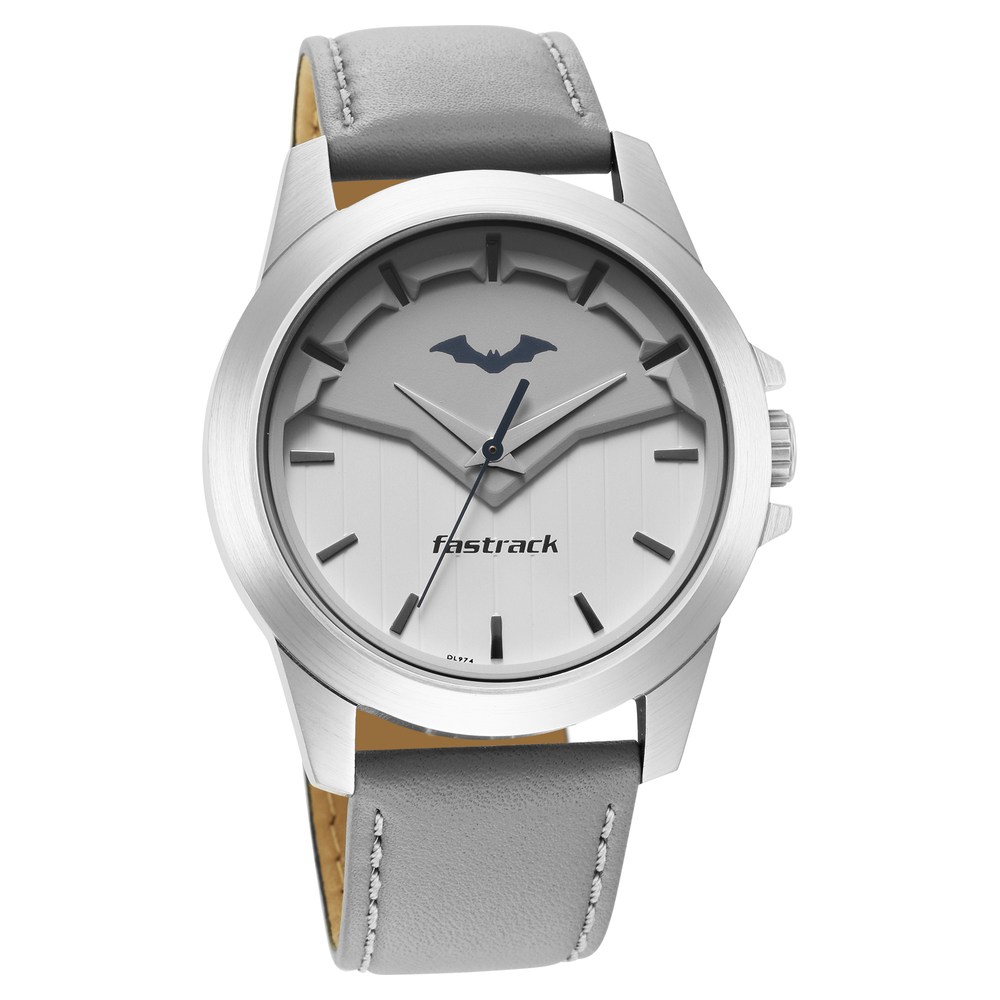 Buy Online Fastrack Batman Quartz Analog Grey Dial Leather Strap Watch ...