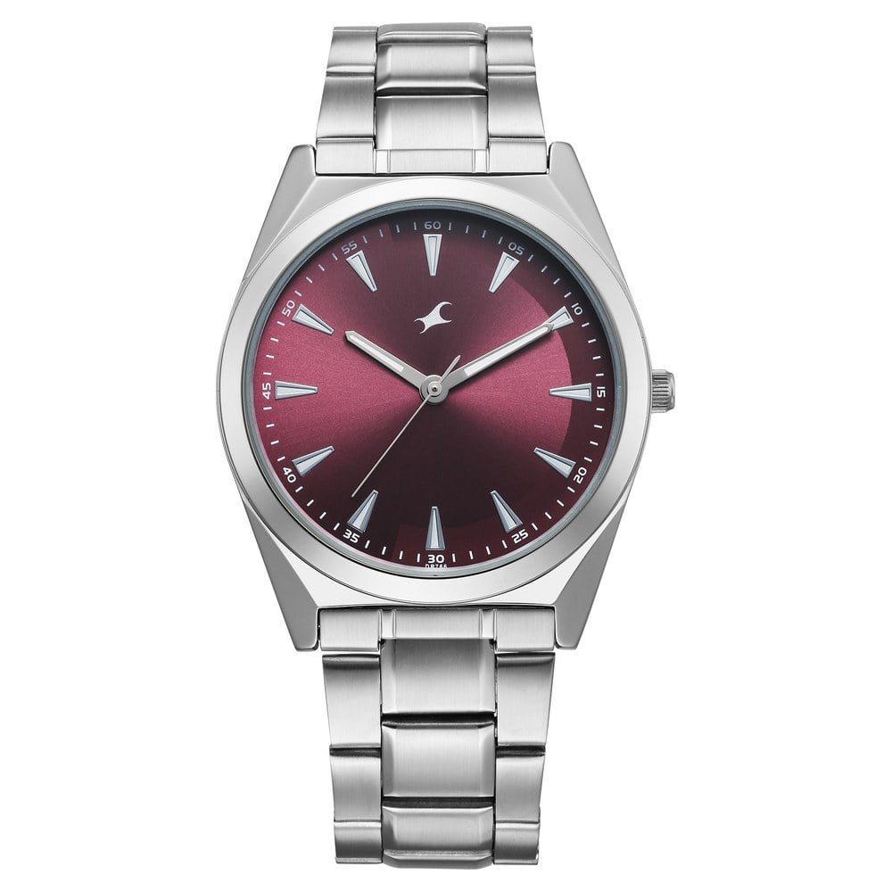 Buy Online Fastrack Stunners X Quartz Analog Maroon Dial Stainless Steel  Strap Watch For Guys 38162sm01 Fastrack India