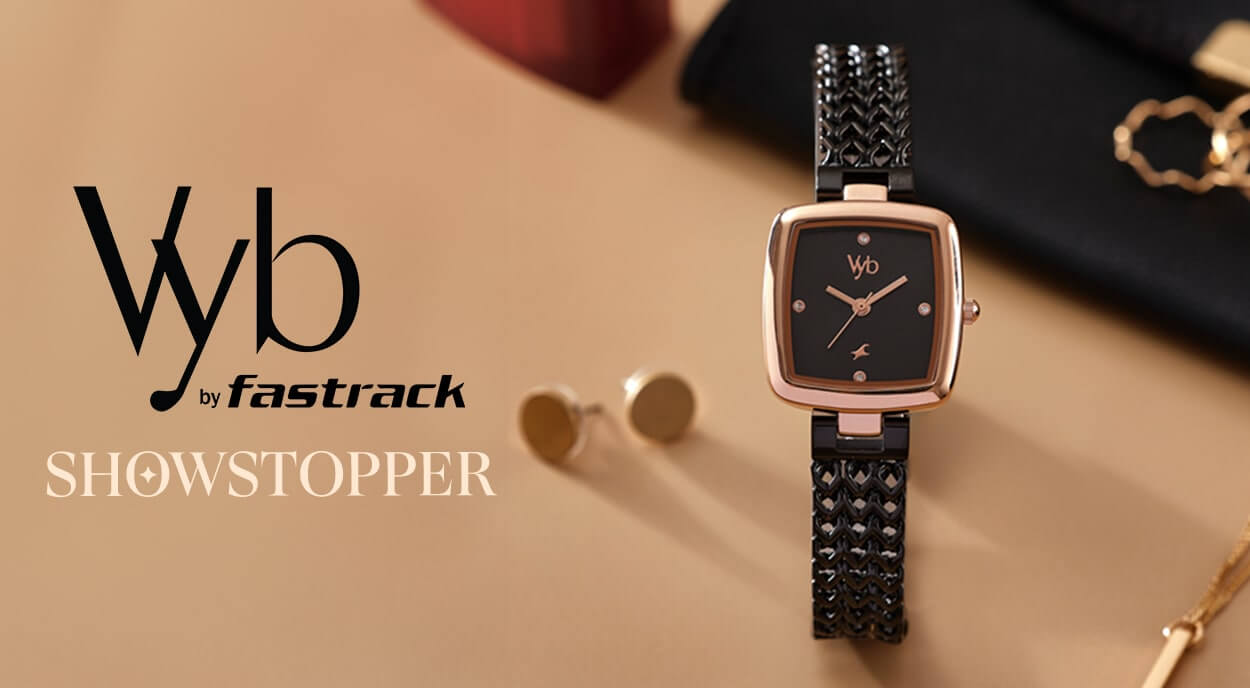 Vyb Buy Online Fastrack Vyb Showstopper Quartz Analog Black Dial Rose Gold ...