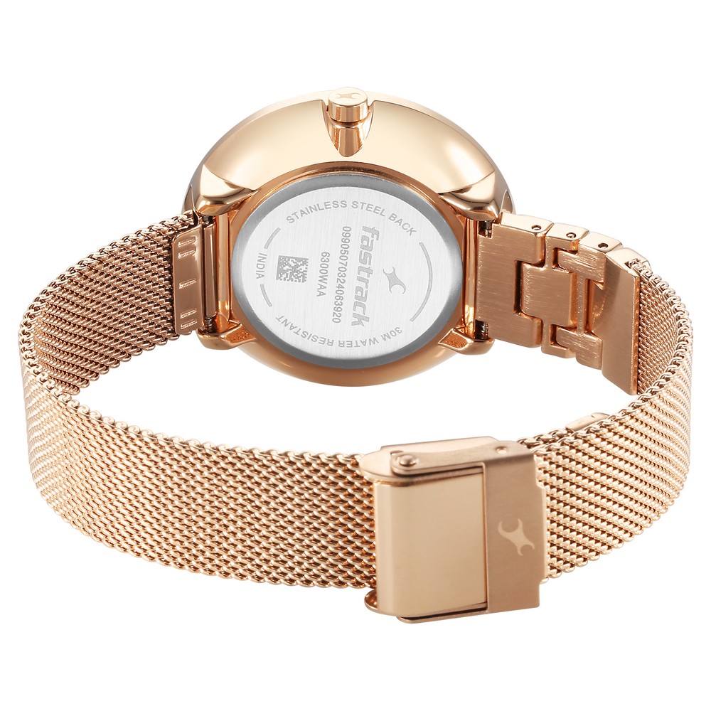 Buy Online Fastrack Fleek Quartz Analog Pink Dial Stainless Steel Strap ...