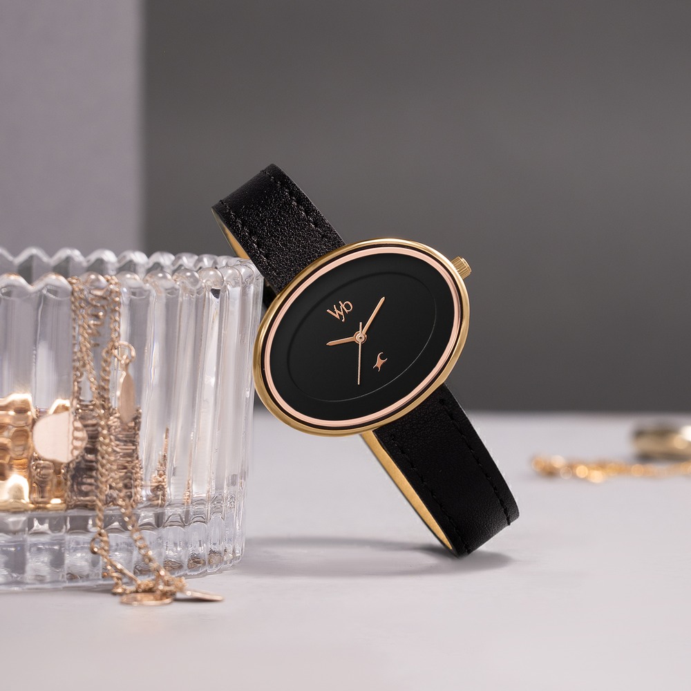 Buy Online Vyb Mirage By Fastrack Quartz Analog Black Dial Black